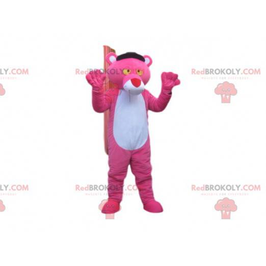 Maskottchen des Pink Panther mit einer großen roten Nase -