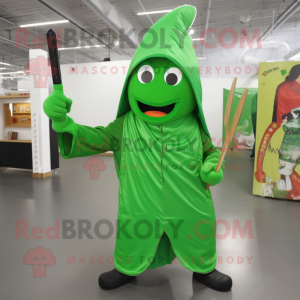 Grön Knife Thrower maskot...