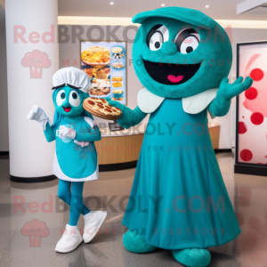 Teal Pizza mascotte kostuum...