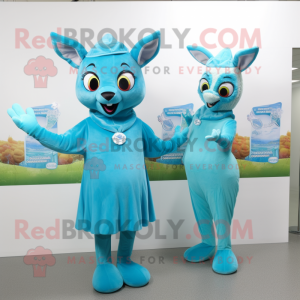 Cyan-Reh Maskottchen Kostüm...