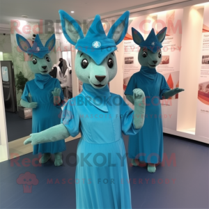 Cyan-Reh Maskottchen Kostüm...