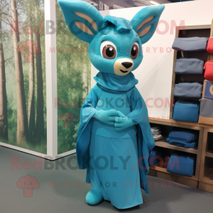 Cyan Roe Deer mascotte...