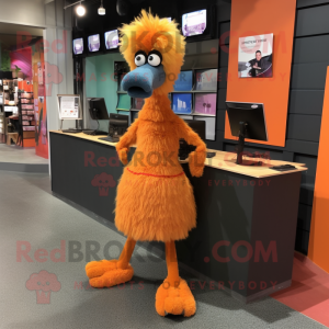 Orange Emu maskot kostume...