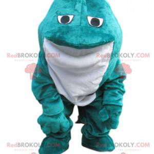 Mascotte de grenouille bleue et blanche en velours -