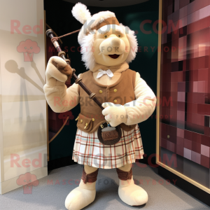 Creme sækkepibe maskot...