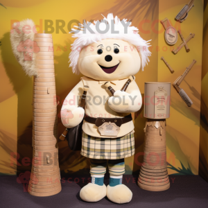 Kremfarget sekkepipe maskot...