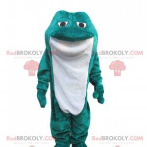 Mascotte de grenouille bleue et blanche en velours -