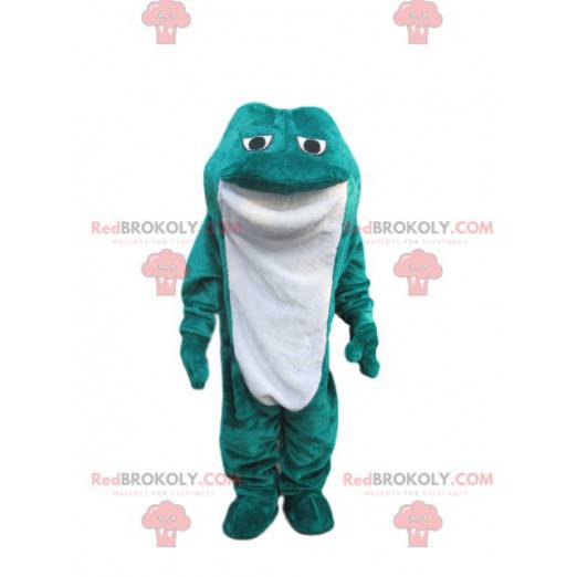 Blue and white velvet frog mascot - Redbrokoly.com