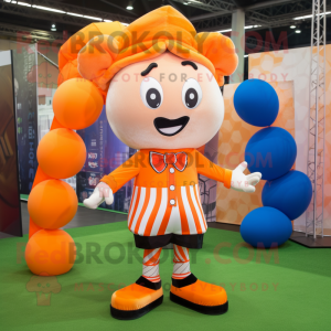 Oranje voetbalgoal mascotte...