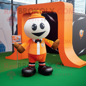 Oranje voetbalgoal mascotte...