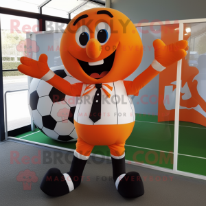 Oranje voetbalgoal mascotte...
