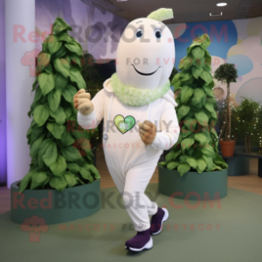 Cream Beanstalk mascot costume character dressed with a Joggers and Digital watches