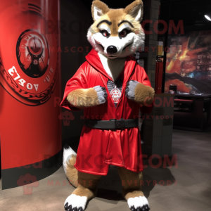 Red Wolf maskot kostyme...