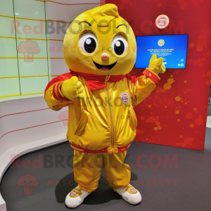 Guld hallon maskot kostym...