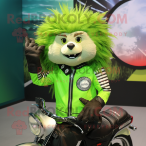 Lime Green Porcupine maskot...