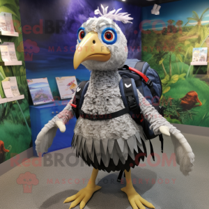 nan Guinea Fowl mascot costume character dressed with a Bikini and Backpacks