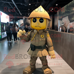 Gold Army Soldier mascotte...