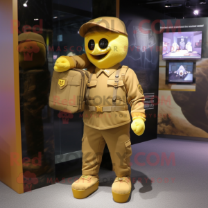 Gold Army Soldier mascotte...