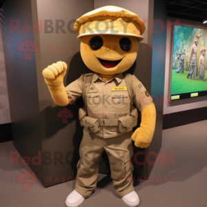 Gold Army Soldier mascotte...