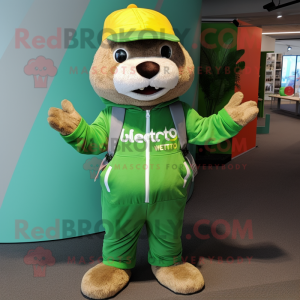 Lime Green Otter mascotte...