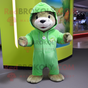 Lime Green Otter mascotte...