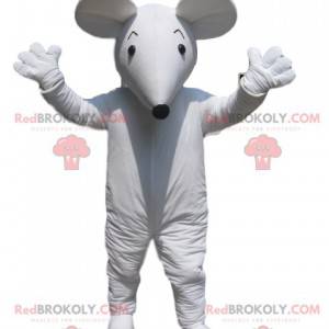 Mascote de camundongo branco com focinho preto - Redbrokoly.com