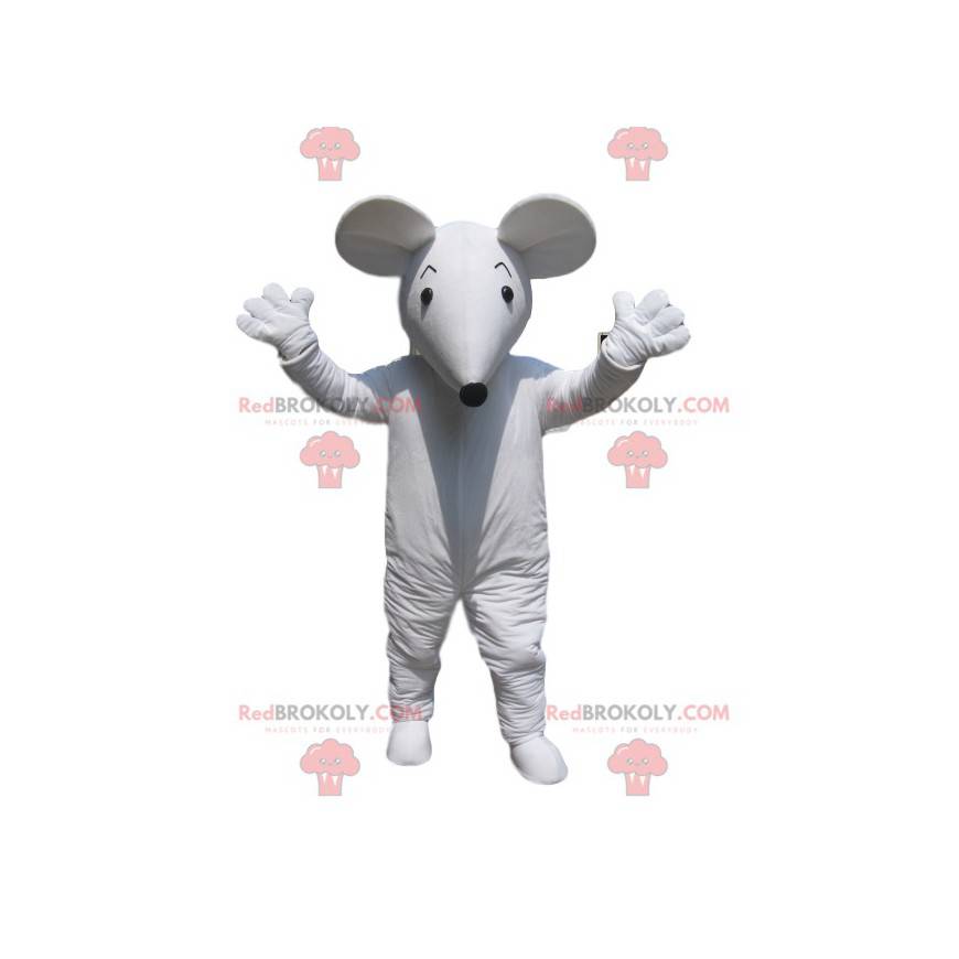 White mouse mascot with its black muzzle - Redbrokoly.com