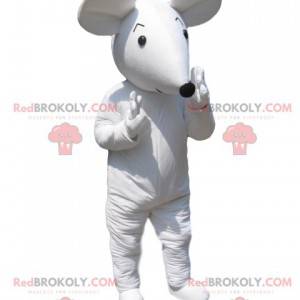 Mascote de camundongo branco com focinho preto - Redbrokoly.com