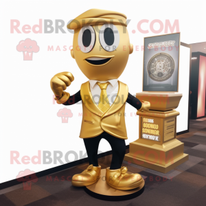 Gold Hourglass mascot costume character dressed with a Blazer and Anklets