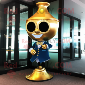 Gold Hourglass mascot costume character dressed with a Blazer and Anklets