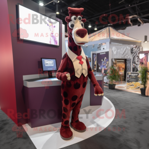 Maroon Giraffe maskot...