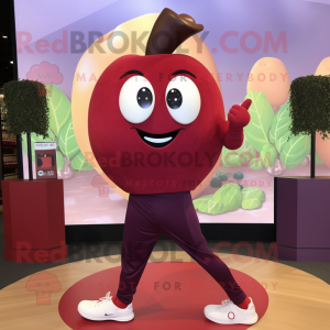 Maroon Apple maskot kostume...