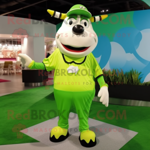 Lime Green Cow maskot drakt...