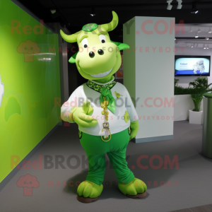 Lime Green Cow maskot...