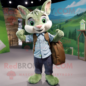 Green Wild Rabbit mascotte...