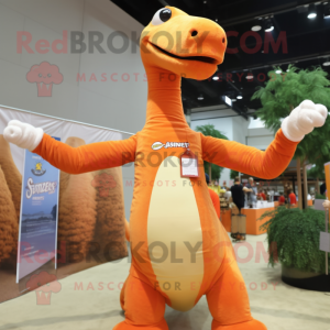 Orange Brachiosaurus maskot...