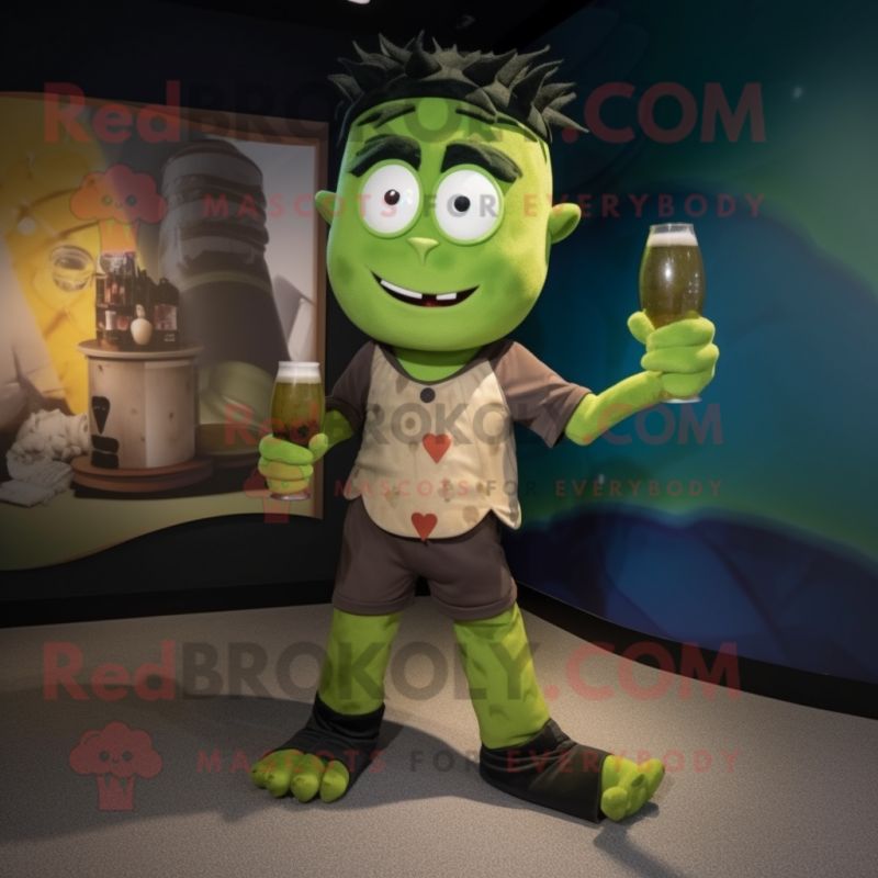 Olive Frankenstein mascot costume character dressed with a Capri Pants and Headbands Olive Frankenstein mascot costume character dressed with a Capri Pants and Headbands