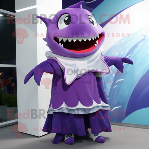 Lilla Shark maskot kostume...