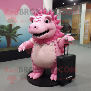 Pink Ankylosaurus maskot...