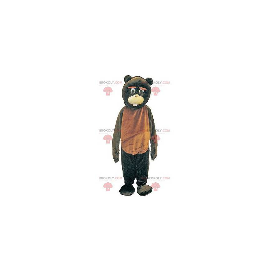 Giant and funny brown and black bear mascot - Redbrokoly.com