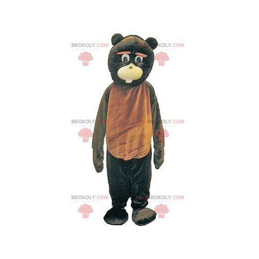 Gigantyczny i zabawny brązowy i czarny niedźwiedź maskotka -