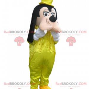 Goofy mascotte met een geel satijnen kostuum - Redbrokoly.com