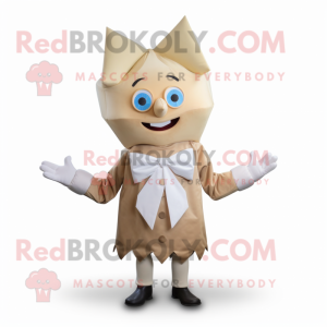 Beige Queen maskot kostume...