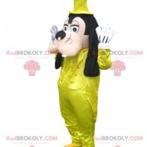 Goofy mascotte met een geel satijnen kostuum - Redbrokoly.com