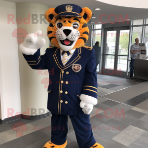 Navy Tiger maskot kostume...