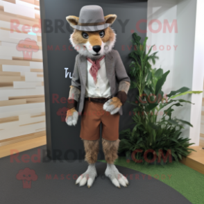 nan Thylacosmilus mascot costume character dressed with a Suit Pants and Headbands