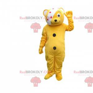 Grote oranje teddybeer mascotte met een verband - Redbrokoly.com