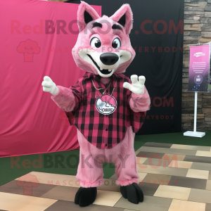 Pink Wolf mascotte kostuum...