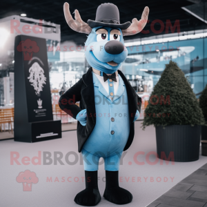 Sky Blue Reindeer mascotte...