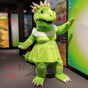 Grön Ankylosaurus maskot...